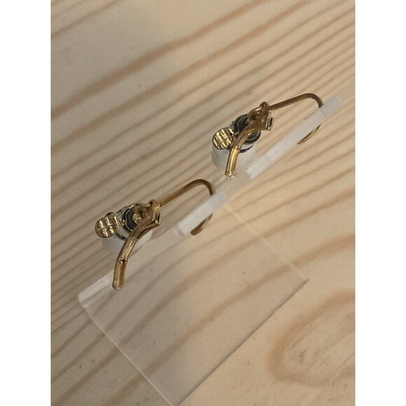 Vintage Snowman Dangle Drop Earrings With Gold Lever Hooks - Picture 3 of 3